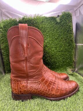 Tecovas The Coal 1005 Western Boot Men's 9 Brown Caiman Exotic Leather Roper